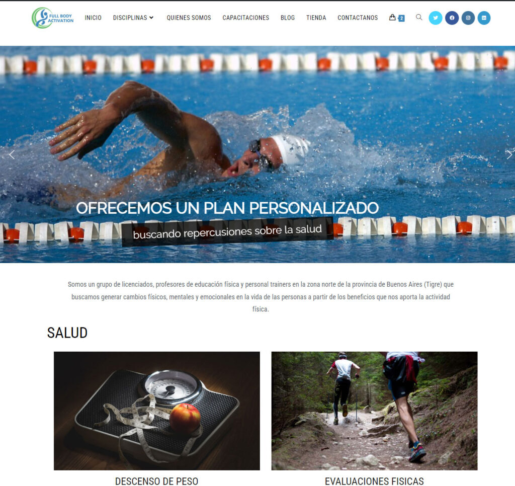 diseño web personal trainer full body activation